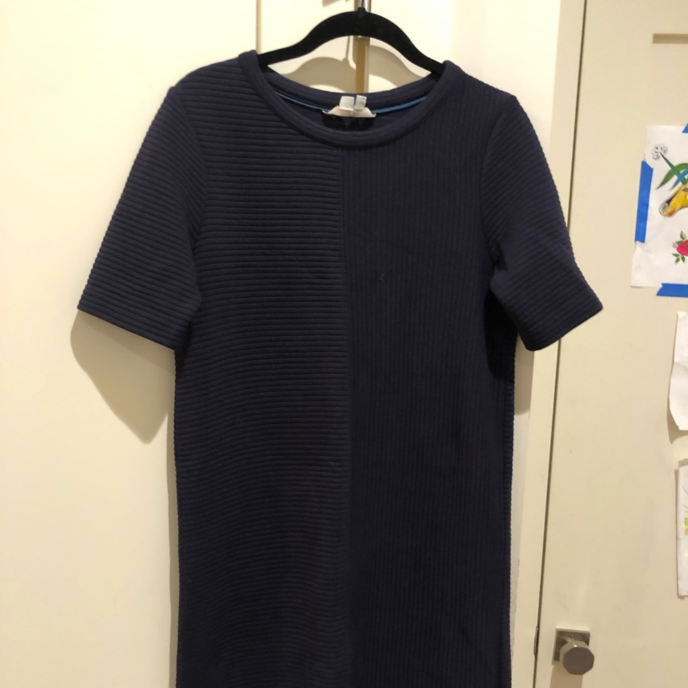 Boden Navy Blue Ribbed Detail Tshirt Dress